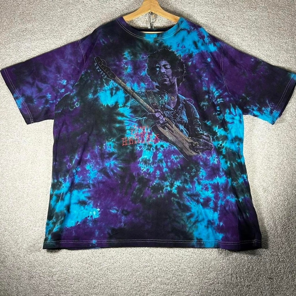 Vintage 2000s Liquid Blue Jimi Hendrix tie dye graphic band t-shirt Size 3XL
